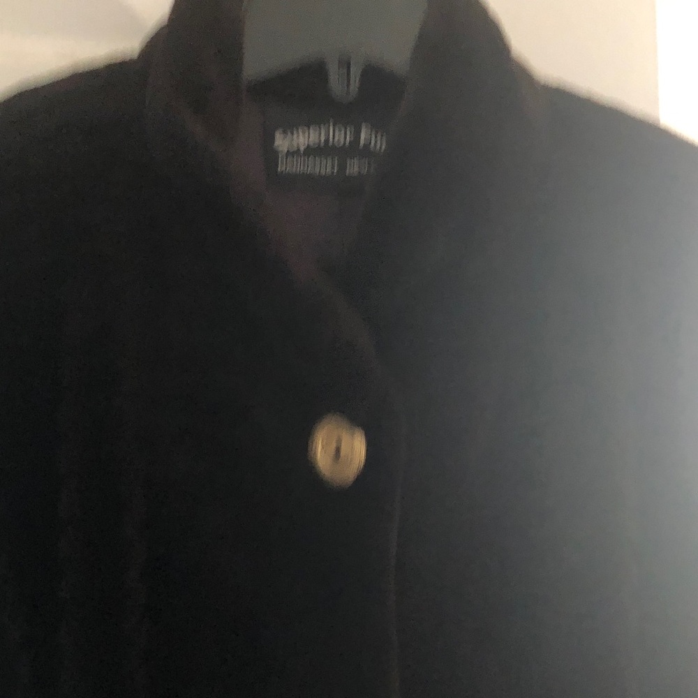 Women's Black Pea Coat with Gold Button